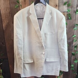 Lauren Ralph Lauren Linen Blazer Mens Single Breasted Size 48R